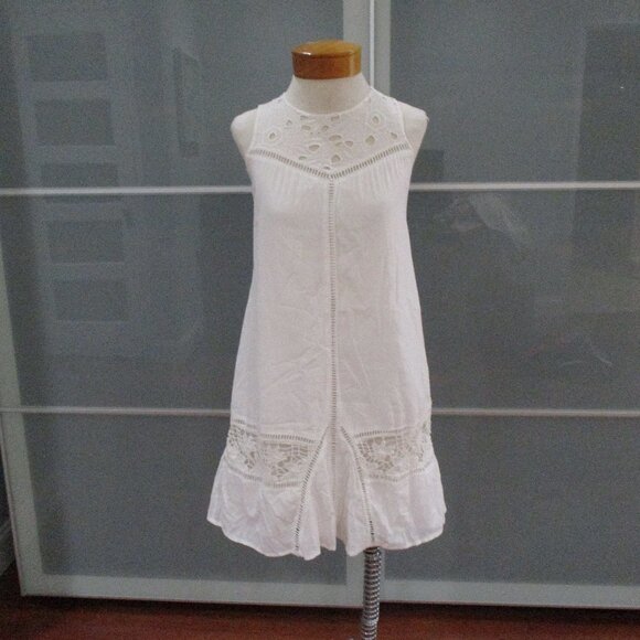 Zara Trafaluc Collecion Open Back Eyelet Shift Tank Dress - Picture 1 of 7